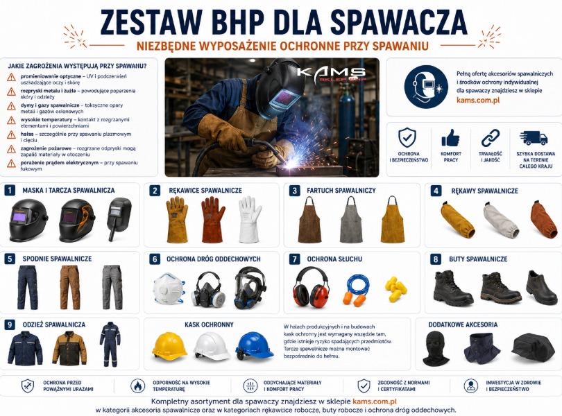 Zestaw BHP dla spawacza – niezbędne wyposażenie ochronne przy spawaniu