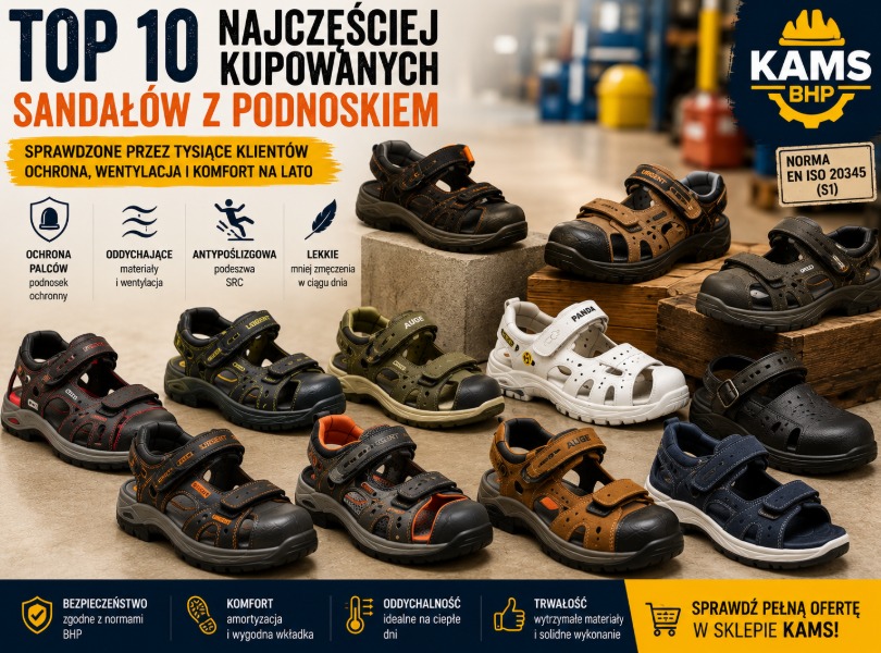 Top 10 najczęściej kupowanych sandałów z podnoskiem w KAMS