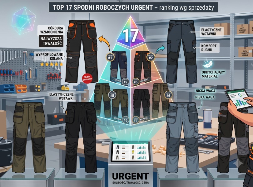 TOP 17 spodni roboczych Urgent – sprawdzone modele wg sprzedaży
